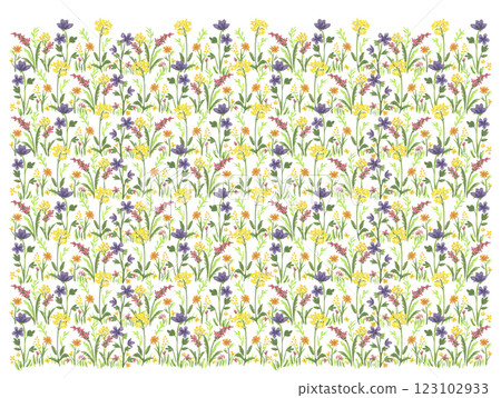 Flower field painted with watercolors Flower field painted with watercolors 123102933
