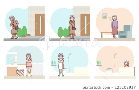 導致老年女性熱休克的習慣 導致老年女性熱休克的習慣 123102937