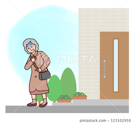 老年婦女摀著胸口疼痛 123102938
