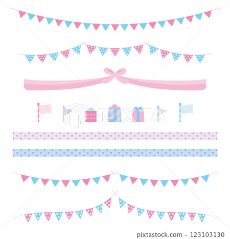 Material - Pink and blue garland etc. 123103130