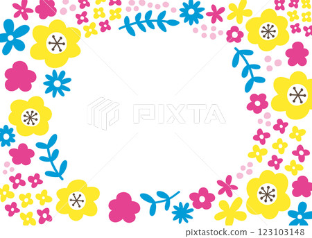 Floral frame. Template elements for weddings and celebrations. 123103148
