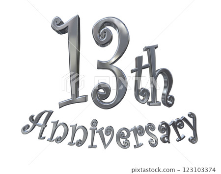 3DCG letters "13th Anniversary/13th Anniversary mark glitter" Silver, Silver 3DCG letters "13th Anniversary/13th Anniversary mark glitter" Silver, Silver 123103374