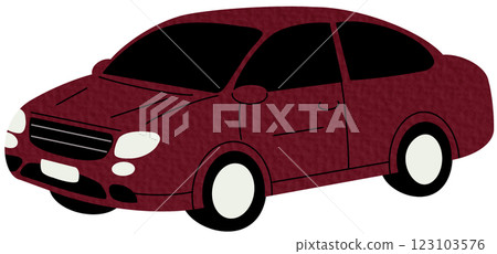 Passenger car, road vehicle. Auto motor engine wheeled transport. Abstract 2-door compact automobile model. Flat vector illustration on white background. Passenger car, road vehicle. Auto motor engine wheeled transport. Abstract 2-door compact automobile model. Flat vector illustration on white background. 123103576