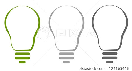 Creative concept of light bulbs in various shades for innovative design and brainstorming ideas 123103626