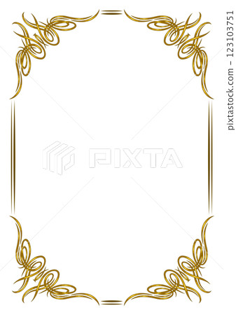Vintage swirling frame. Retro decorative curling vignette. 123103751