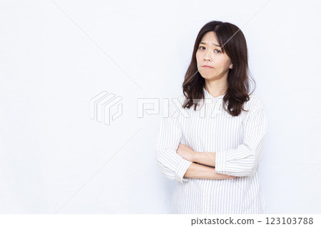 A woman who is seriously worried A woman who is seriously worried 123103788