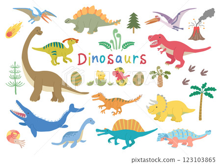 Dinosaur illustration set 123103865