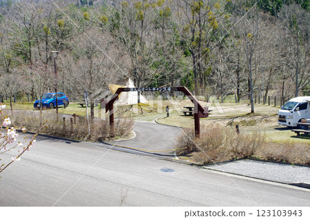 Scenery of the auto campsite in Fukairiyama in early spring Scenery of the auto campsite in Fukairiyama in early spring 123103943