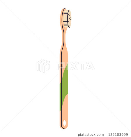 Isolated toothbrush. Vector oral brush icon. Mouth care or dental grooming. Medical paste equipment for healthcare. Daily routine bathroom tool. Dentalcare habit and tooth protection. Teeth safety. 123103999