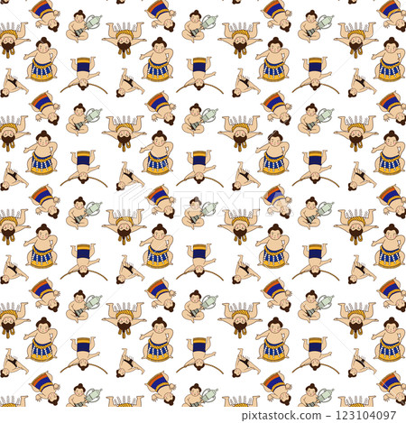 Sumo wrestler, national sport, pattern 123104097