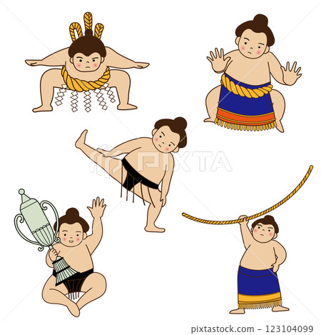 Sumo wrestler national sport set 123104099