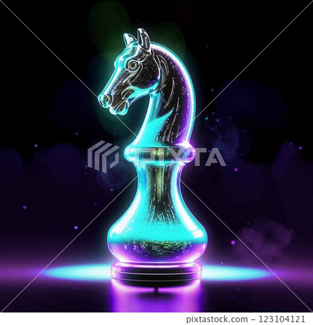 Knight chess piece. In the center, a close-up of a chess knight figure. Creative. Knight chess piece. In the center, a close-up of a chess knight figure. Creative. 123104121