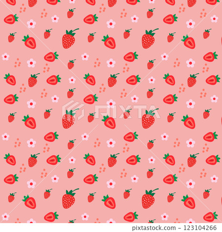 strawberry pattern with strawberry 123104266
