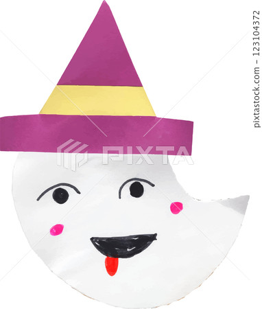 Halloween ghost made by a child Halloween ghost made by a child 123104372