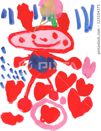 一個孩子畫的兔子圖片 123104375