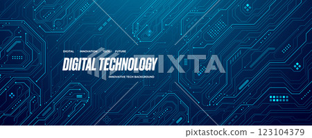 Futuristic AI circuit board background. Technology connected blue lines  123104379