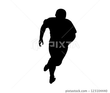 棒球選手跑壘的剪影 123104440