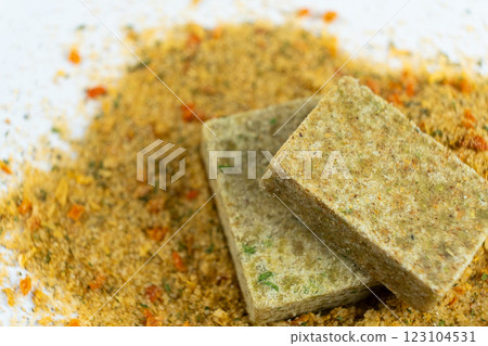 Umami Flavor Bouillon Cubes. MSG-Enhanced Seasoning Cubes Umami Flavor Bouillon Cubes. MSG-Enhanced Seasoning Cubes 123104531