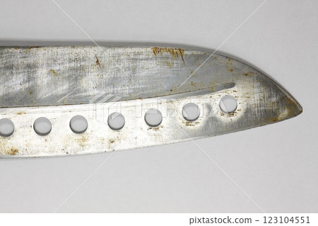 A rusty knife with a worn-out blade 123104551