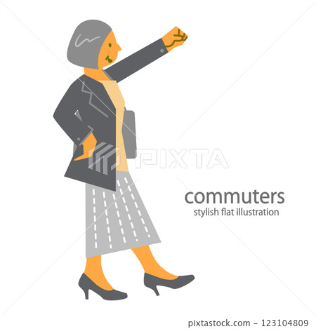 Commuting business person Simple and stylish flat illustration 123104809