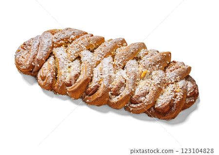 Almond braid with marzipan, Danish Almond braid Almond braid with marzipan, Danish Almond braid 123104828