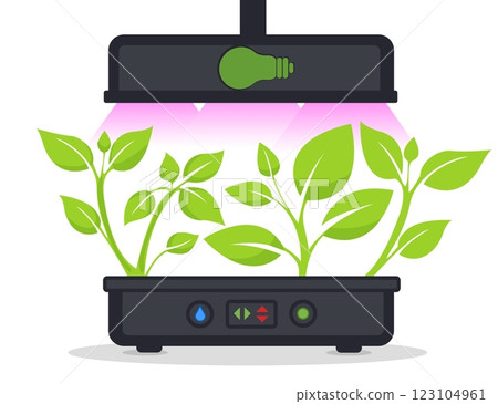 Indoor plant growth system with LED lights for nurturing plants Indoor plant growth system with LED lights for nurturing plants 123104961