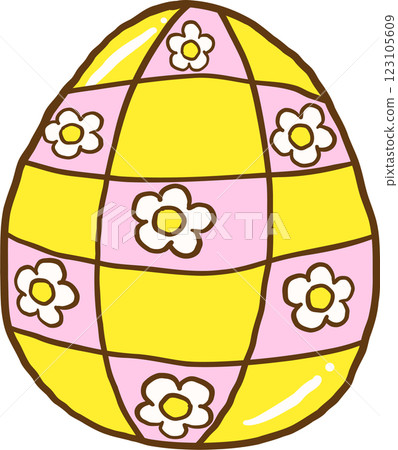 Groovy Easter Egg checkered pattern Doodle Hand Drawn 123105609