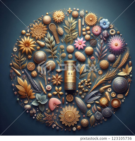 美麗的藥用植物為中藥世界增添色彩 美麗的藥用植物為中藥世界增添色彩 123105736