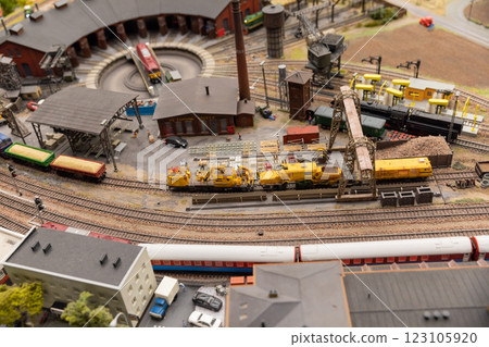 Toy Railway with Trains Carriages Toy Railway with Trains Carriages 123105920