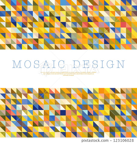 Mosaic of multicolored triangles. layout for background, cover, screensaver, website and creative idea. The idea of interior design, corporate style and decorative creativity 123106028