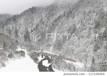 Akita Shinkansen in the snow 123106069