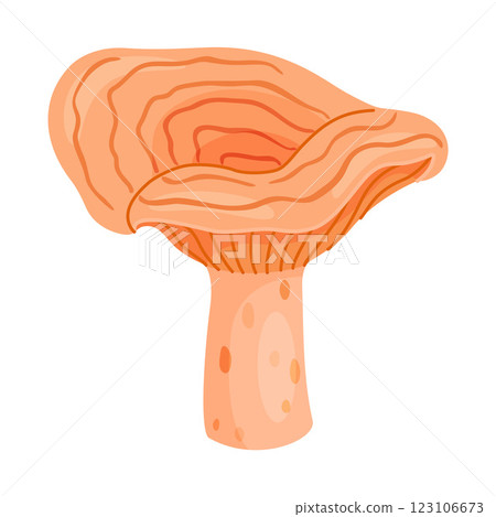 Saffron milk cap edible forest mushroom icon. Hand drawn trendy flat style 123106673