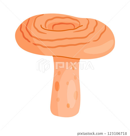 Saffron milk cap edible forest mushroom icon. Hand drawn trendy flat style Saffron milk cap edible forest mushroom icon. Hand drawn trendy flat style 123106718