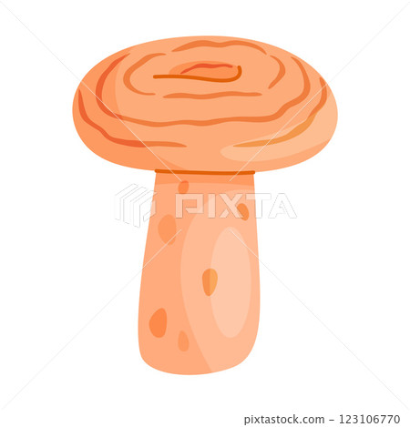 Saffron milk cap edible forest mushroom icon. Hand drawn trendy flat style 123106770