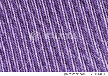 Closeup, macro of purple fabric texture background. Satin diagonal weaving cloth structure, canvas 123106831