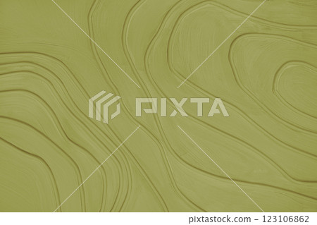Plaster wall with volumetric relief surface with convex wavy lines, khaki gypsum texture panel. Plaster wall with volumetric relief surface with convex wavy lines, khaki gypsum texture panel. 123106862