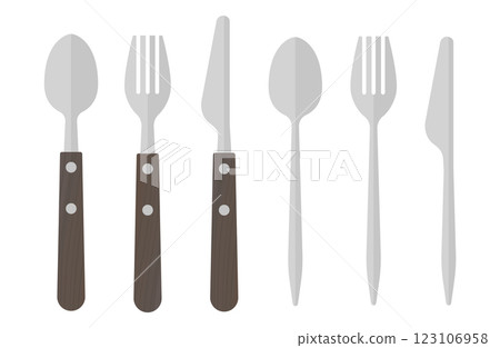 餐具向量插圖湯匙叉刀 123106958