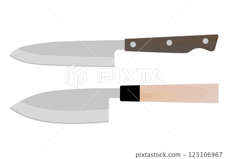 Vector illustration of a utility knife and a deba knife Vector illustration of a utility knife and a deba knife 123106967
