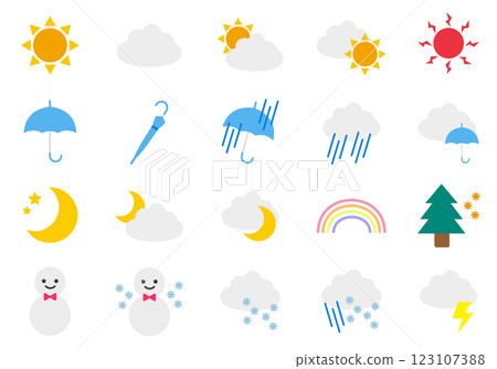 Simple weather icon illustration set 123107388