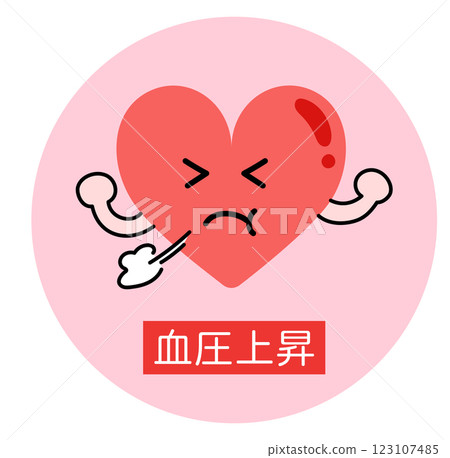 Cute heart when blood pressure rises 123107485