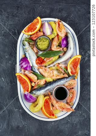 Ready for a flavorful and nutritious seafood meal. Ready for a flavorful and nutritious seafood meal. 123107726