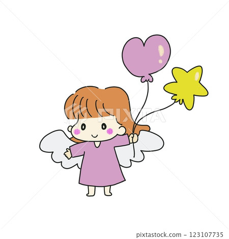 Cute girl with balloons Cute girl with balloons 123107735