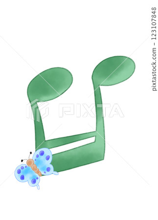 A note with a butterfly on it 123107848