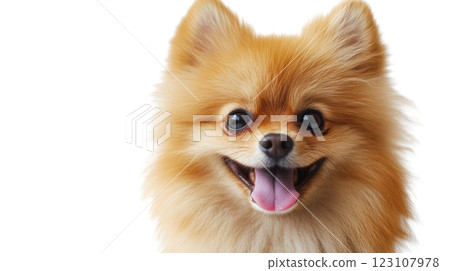 Cute pomeranian with a smile 123107978
