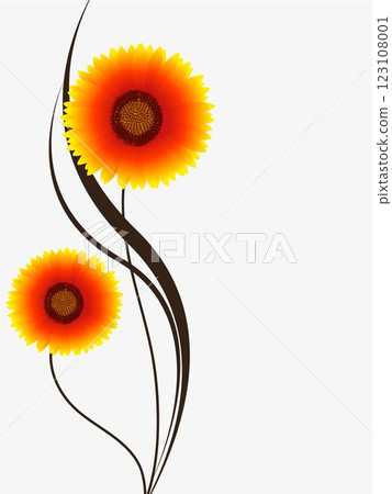 Floral background with gaillardia, illustration. 123108001