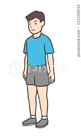 站立男人的全身 03，對角線構圖 123108032