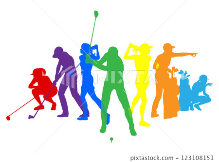 Golfers Golfing Silhouette Golf People Silhouettes 123108151