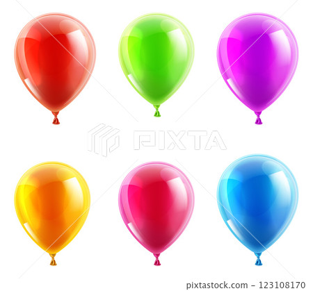 Birthday Balloons Party Balloon Design Element Set Birthday Balloons Party Balloon Design Element Set 123108170