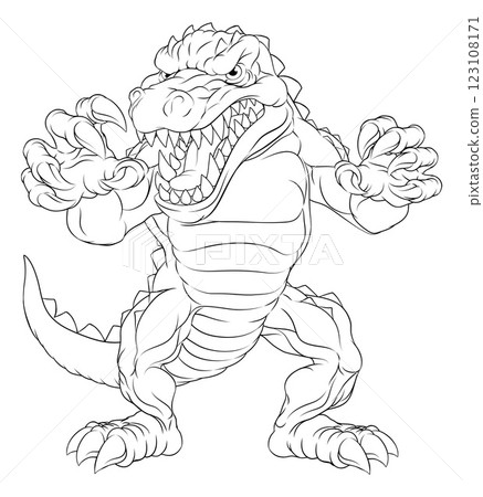 Crocodile Alligator Cartoon Lizard Dino Monster 123108171
