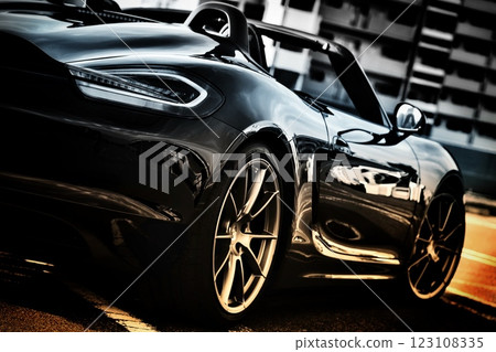 Glossy black open car 123108335